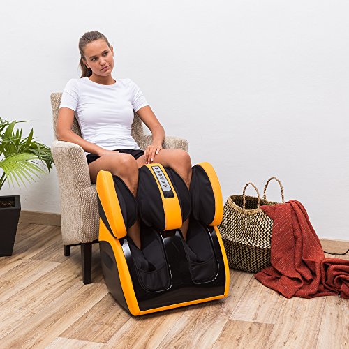 VITALZEN Plus® Massager for feet, Calves,Legs,Knees and Thighs – Yellow (2020 Mod.) - Compression-Air Massage-Rollers-Thermal-Heating-Kneading-Foot Reflexology - 2 Year Warranty
