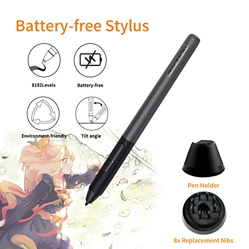 GAOMON PD1161 11.6 Inches Tilt Support Drawing Pen Display with 8192 Levels Pressure Sensitive Battery Free Pen AP50 and 8 Shortcut Keys