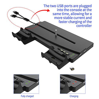 Vertical Stand for PS5 Console and Playstation 5 Digital Edition, Zamia Magnetic Suction Charging Station Dock with Dual Controller Charger Ports for PS5 and DualSense