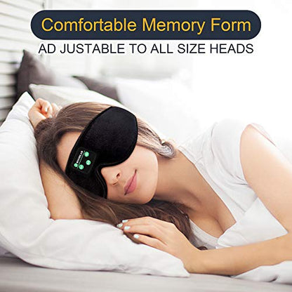 Sleep Headphones Bluetooth 3D Eye Mask, Boodlab 3D Wireless Sleeping Headphones Sleep Mask with Ultra-Thin HD Stereo Speakers Washable Adjustable for sleeping Side Sleepers Air Travel Yoga, Meditation