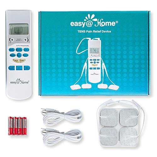 Easy@Home TENS Unit Muscle Stimulator - Electronic Pulse Massager, 510K Cleared, FSA Eligible OTC Home Use handheld Pain Relief therapy Device - Pain Management Machine - EHE009