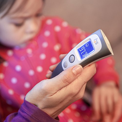HealthSmart Digital Temporal Thermometer with No Contact Infrared Technology ideal for Babies, Children or Adults with Modes to also Test Temperature of Objects or Air with Alarm and Memory Function