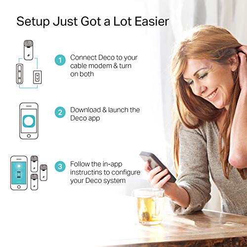 TP-Link Deco Mesh WiFi System (Deco S4) – Up to 5,500 Sq.ft. Coverage, WiFi Router and Extender Replacement, Gigabit Ports, Seamless Roaming, Parental Controls, Works with Alexa, 3-Pack