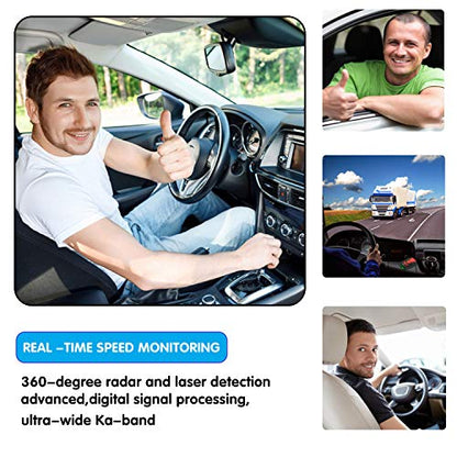 [2021 New Version] Radar-Detector-for-Cars,Laser Radar Detector Voice Prompt Speed,Vehicle Speed Alarm System,LED Display,City/Highway Mode,Auto 360 Degree Detection for Cars(Red)