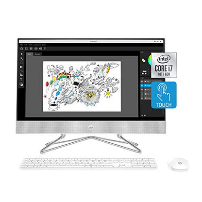 HP 24-inch All-in-One Touchscreen Desktop Computer, Intel Core i7-1065G7 Processor, 16 GB RAM, 512 GB SSD, Windows 10 Home (24-dp0180, Silver)