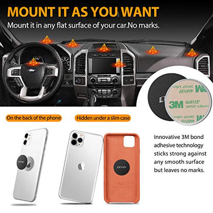 Universal Magnetic Phone Car Mount - LEVIN 360°Rotation Magnetic Cell Phone Holder for Car GPS Compatible with Phone 11 Pro Xs Max X XR Samsung Note 10 9 S10 S9 Plus and Tablets Under 13 Inches