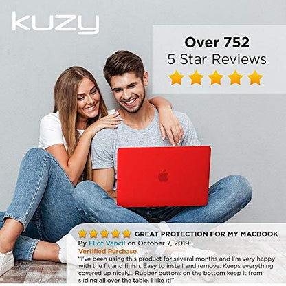 Kuzy MacBook Pro 15 inch Case 2019 2018 2017 2016 Release A1990 A1707, Hard Plastic Shell Cover for MacBook Pro 15 case with Touch Bar Soft Touch, Red