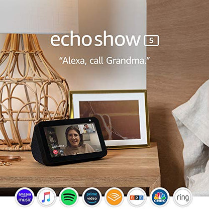 Echo Show 5 -- Smart display with Alexa – stay connected with video calling - Charcoal