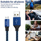 Micro USB Cable,XIAE 5Pack (3/3/6/6/10FT) Nylon Braided Fast Charging Cable Aluminum Housing USB Charger Android Cable for Samsung Galaxy S7 Edge S6 S5,Android Phone,LG G4,HTC and More-Black&Blue