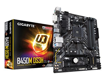 Gigabyte B450M DS3H (AMD Ryzen AM4/Micro ATX/M.2/HMDI/DVI/USB 3.1/DDR4/Motherboard)