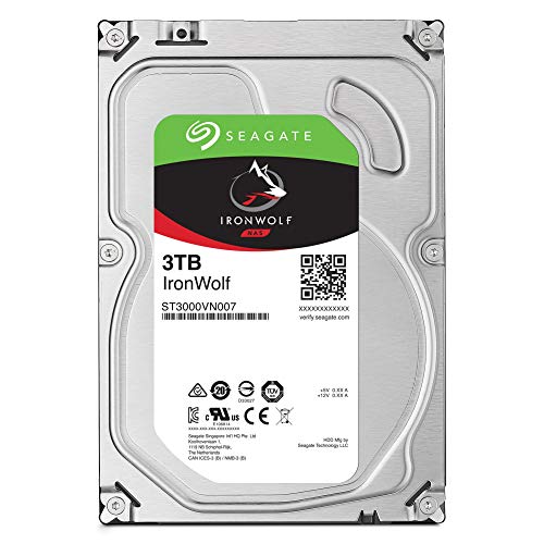 Seagate IronWolf 3TB NAS Internal Hard Drive HDD – CMR 3.5 Inch SATA 6Gb/s 5900 RPM 64MB Cache for RAID Network Attached Storage – Frustration Free Packaging (ST3000VN007) (ST3000VNZ07/VN007)