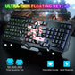 Gaming Keyboard, WisFox Colorful Rainbow LED Backlit Wired Computer Gaming Keyboard with 104 Keys, USB Wired Keyboard and Spill-Resistant for Windows PC Gamers Desktop PS4