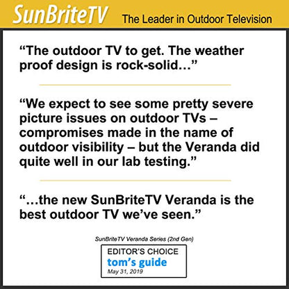 SunBriteTV Weatherproof Outdoor 55-Inch Veranda (2nd Gen) 4K UHD HDR LED Television - SB-V-55-4KHDR-BL Black