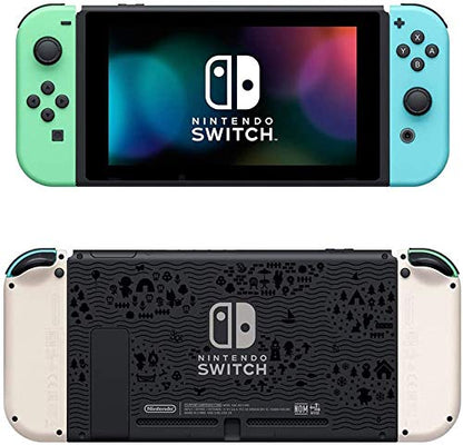 Nintendo Switch with Green and Blue Joy-Con Console - Animal Crossing: New Horizons Edition - Family Christmas Holiday - 6.2" Touchscreen LCD Display, 128GB MicroSD Card Bundle