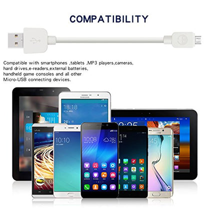 Micro USB Cable (5-Pack, 6FT) Android Charger, SMALLElectric Micro USB Charger Cable Long Android Phone Charger Cord for Galaxy S7 S6 Edge J7 S5,Note 5 4,LG G4 K40 K20,MP3,Kindle,MP3,Tablet.White