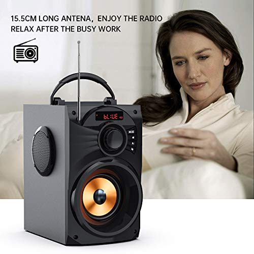 Portable Bluetooth Speaker Subwoofer Heavy Bass Wireless Outdoor/Indoor Party Speaker Line in Speakers Support Remote Control FM Radio TF Card LCD Display for Home Party Phone Computer PC，Travel