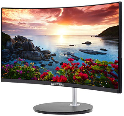 Sceptre Curved 27" 75Hz LED Monitor HDMI VGA Build-In Speakers, EDGE-LESS Metal Black 2019 (C275W-1920RN)