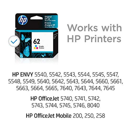 HP 62 | Ink Cartridge | Tri-color | C2P06AN