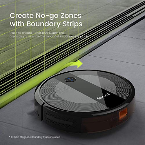 Kyvol Cybovac E20 Robot Vacuum Cleaner, 2000Pa Suction, 150 min Runtime, Boundary Strips Included, Quiet, Super-Thin, Self-Charging, Works with Alexa, Ideal for Pet Hair, Carpets, Hard Floors