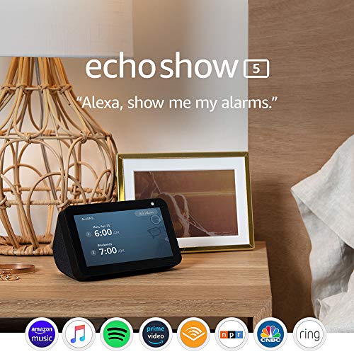 Echo Show 5 -- Smart display with Alexa – stay connected with video calling - Charcoal