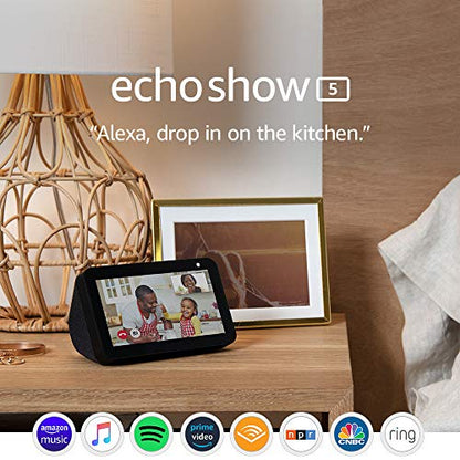 Echo Show 5 -- Smart display with Alexa – stay connected with video calling - Charcoal