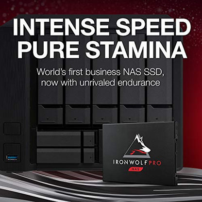 Seagate IronWolf Pro 125 SSD 480GB NAS Internal Solid State Drive - 2.5 Inch SATA 6Gb/s speeds up to 545MB/s, 1 DWPD endurance and 24x7 performance for Creative Pro, and SMB (ZA480NX1A001)