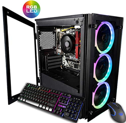 CUK Stratos Micro Gaming Desktop (AMD Ryzen 5 with Radeon Graphics, 16GB 3200MHz DDR4 RAM, 256GB NVMe SSD, 500W PSU, AC WiFi, No OS) Gamer PC Computer