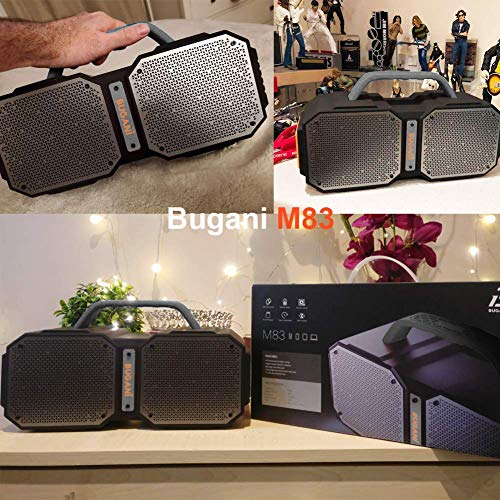 BUGANI Bluetooth Speaker, M83 Portable Bluetooth Speakers 5.0, 40W Super Power, Rich Woofer, Stereo Loud. Outdoor Bluetooth Speaker Suitable for Family Gatherings and Outdoor Travel