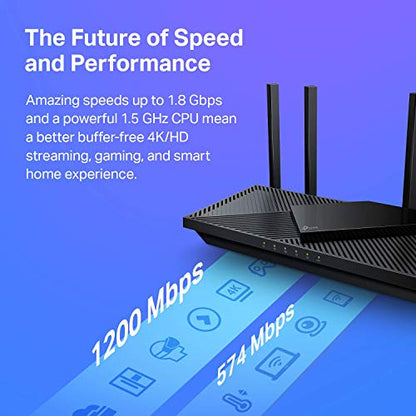 TP-Link AX1800 Dual-Band Wi-Fi 6 Smart Router Archer AX21, Works with Alexa – A Certified for Humans Device