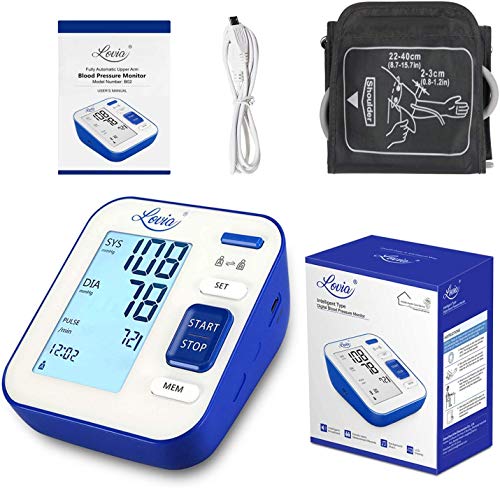 Lovia Blood Pressure Monitor-Automatic Upper Arm Blood Pressure Machine Cuff Kit with Backlit Display,Irregular Heartbeat & Hypertension Detector,120 Sets Memory