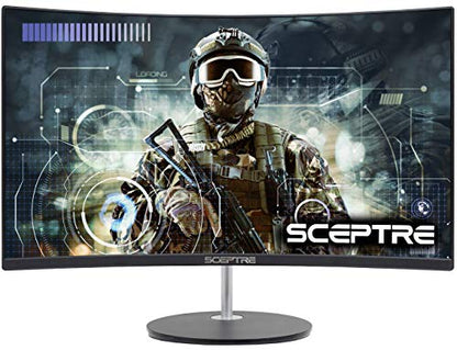 Sceptre Curved 27" 75Hz LED Monitor HDMI VGA Build-In Speakers, EDGE-LESS Metal Black 2019 (C275W-1920RN)