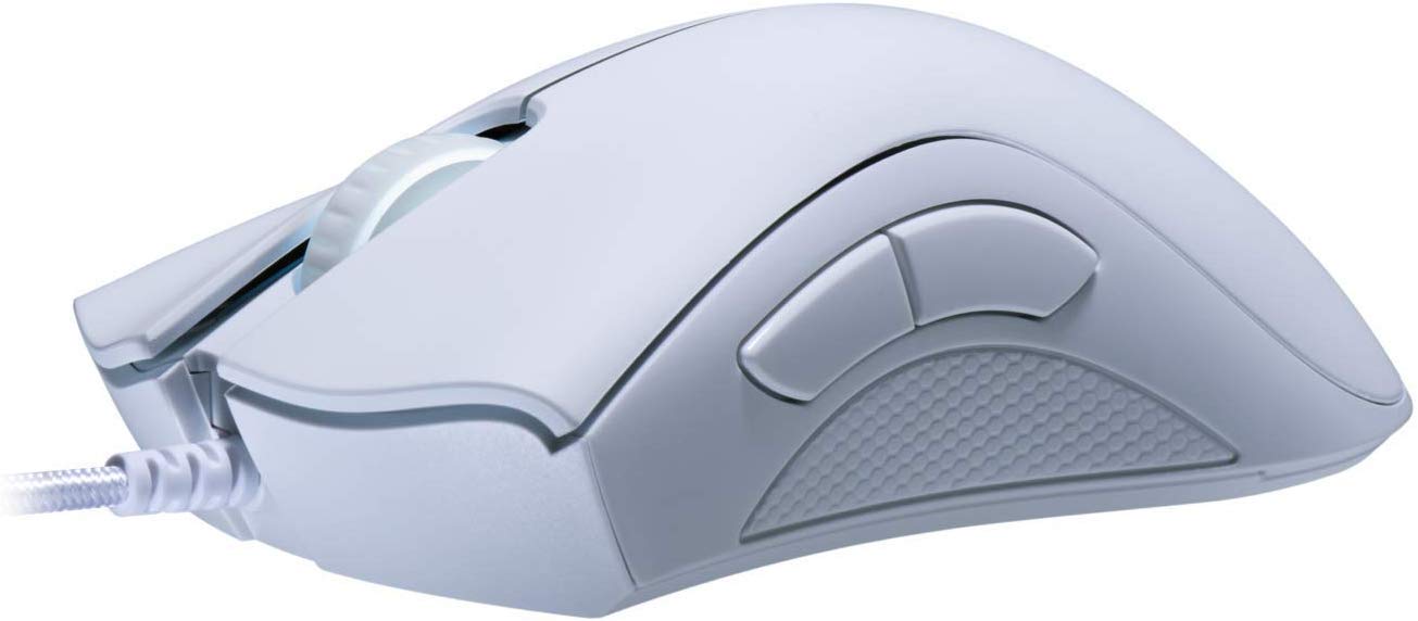Razer DeathAdder Essential Gaming Mouse: 6400 DPI Optical Sensor - 5 Programmable Buttons - Mechanical Switches - Rubber Side Grips - White