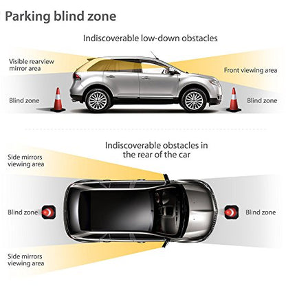 KKmoon Front and Rear Car Reverse Backup Radar System, 8 Parking Sensors Cars Parking Assist Reversing Radar with LED Display and Sound Warning