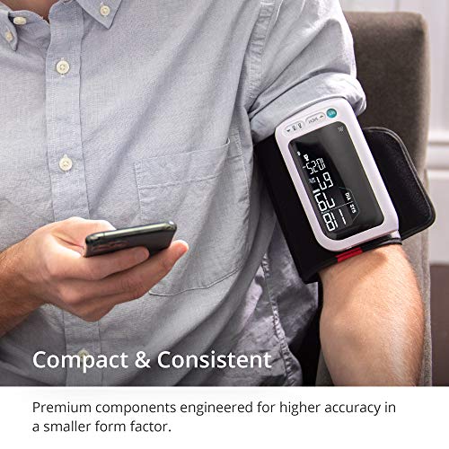 GreaterGoods All-in-One Smart Blood Pressure Monitor Pack, Upper Arm Cuff, Cordless, Wireless, Rechargeable, Automatic and Bluetooth (Upper Arm Cuff)