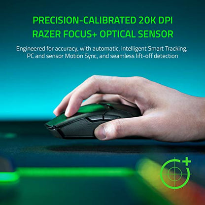 Razer Viper Ultimate Hyperspeed Lightest Wireless Gaming Mouse & RGB Charging Dock: Fastest Gaming Mouse Switch - 20K DPI Optical Sensor - Chroma Lighting - 8 Programmable Buttons - 70 Hr Battery