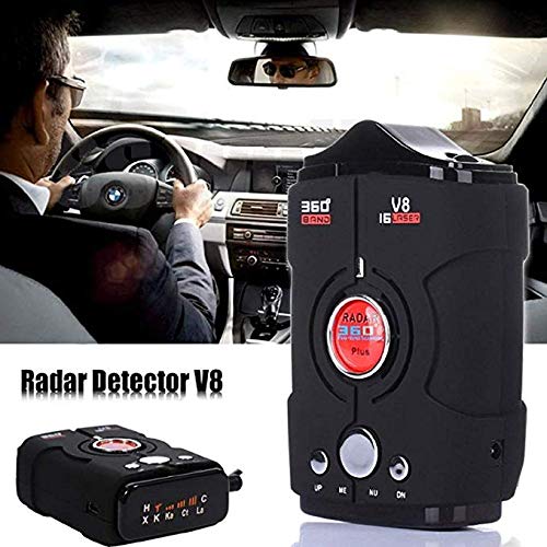 WLZLINE Speed Camera Detector, Voice Alert&Car GPS/Radar/Laser Speed Alarm System, City/Highway Mode 360 Degree Detection Radar Detectors Kit with LED Display for Cars (FCC Certification) (Blak)