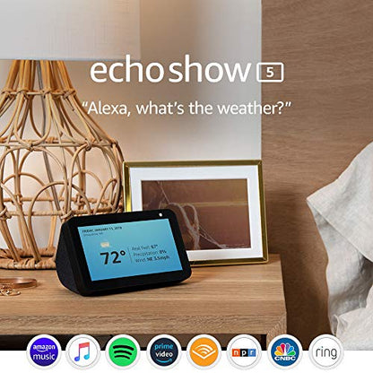 Echo Show 5 -- Smart display with Alexa – stay connected with video calling - Charcoal