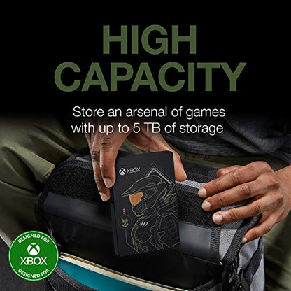 Seagate Game Drive for Xbox Halo - Master Chief LE 5TB External Hard Drive Portable HDD - USB 3.2 Gen 1 Designed for Xbox One, Xbox Series X, and Xbox Series S (STEA5000406)