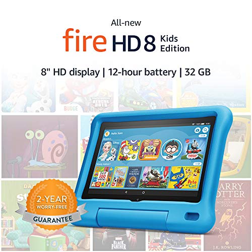 Fire HD 8 Kids Edition tablet, 8" HD display, 32 GB, Blue Kid-Proof Case