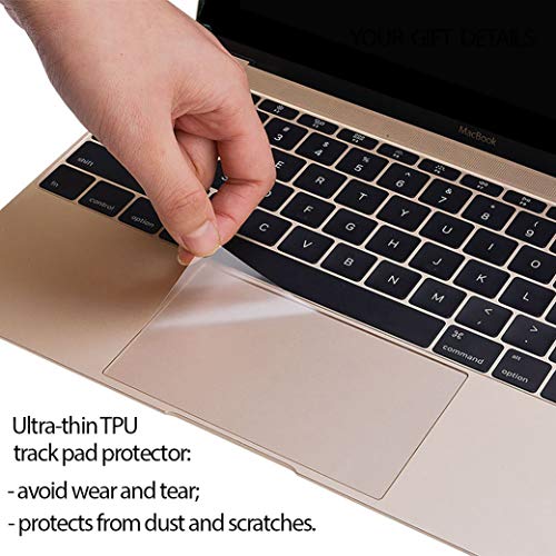 Homy Full Protection for MacBook 12 inch: 2x Screen Protector (1x Matte, 1xGlare), Ultra-Thin TPU Keyboard Cover, 2x Web Camera Sliding Cover, Dust Plugs, Trackpad Cover. Accessories for A1534 Retina.