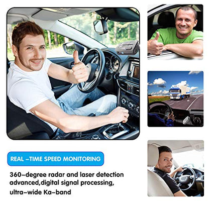 Radar Detector for Cars, Laser Radar Detectors, Voice Prompt Speed, Vehicle Speed Alarm System, Led Display, City/Highway Mode, Car 360 Degree Automatic Detection（V9）