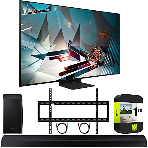 SAMSUNG QN65Q800TA 65-inch Q800T QLED 8K UHD HDR Smart TV 2020 Theater Surround Sound Bundle HW-Q60T 5.1ch Soundbar + Wall Mount + 2 x Deco Gear HDMI Cables