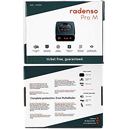 Radenso Pro M Radar Detector with Reduced False Alerts, USA Technical Support, GPS Lockouts, Red Light and Speed Camera Alerts, MultaRadar Detection
