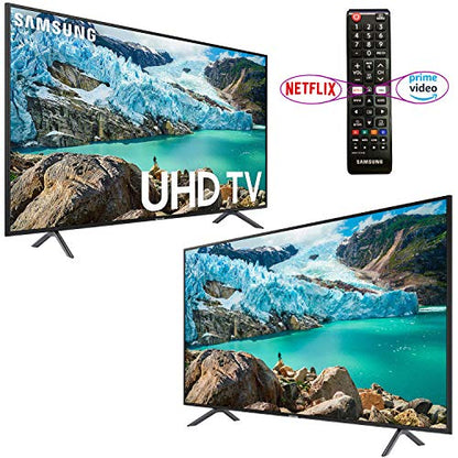 Samsung Smart TV 58” inch 4K UHD Flat Screen TV (UN58RU7100FXZA) with HDR, Google, Apple & Alexa Compatible + Remote with Netflix & Prime Buttons for Samsung TV