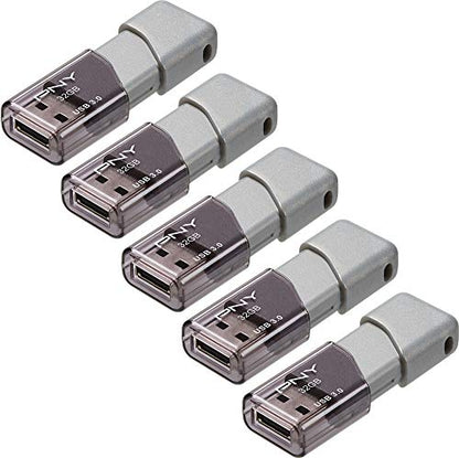 PNY 32GB Turbo Attaché 3 USB 3.0 Flash Drive, 5-Pack