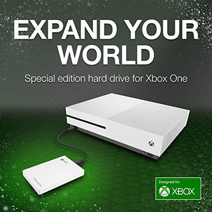 Seagate Game Drive For Xbox 2TB External Hard Drive Portable HDD, USB 3.0 – White, Designed For Xbox One, 1 Month Xbox Game Pass Membership, 1 year Rescue Service (STEA2000417)