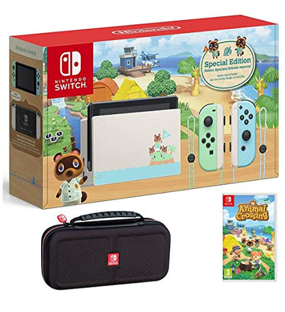 Nintendo Switch Bundle w/Game & Case: Nintendo Switch Animal Crossing New Horizons Edition 32GB Console, Animal Crossing New Horizons Game, Tigology Travel Case