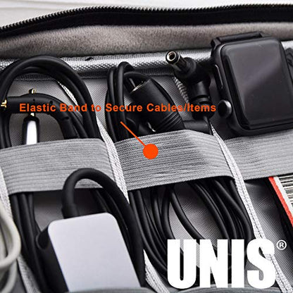 UNIS Electronic Organizer Carry Cable Bag Case for Electronic Accessories Charger Phone USB Camera Hardware (Black)