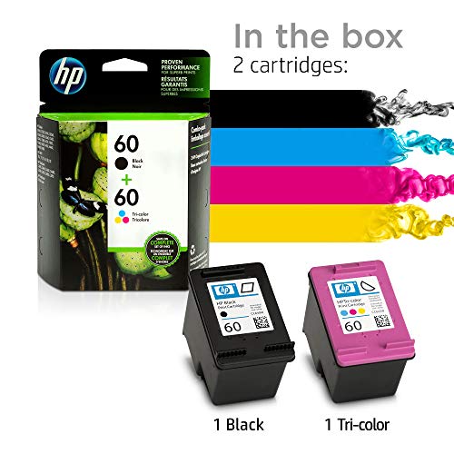 HP 60 | 2 Ink Cartridges | Black, Tri-color | CC640WN, CC643WN