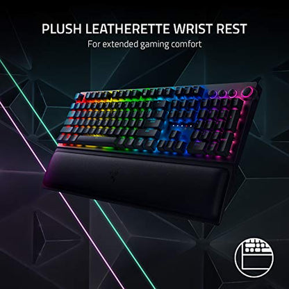 Razer BlackWidow V3 Pro Mechanical Wireless Gaming Keyboard: Green Mechanical Switches - Tactile & Clicky - Chroma RGB Lighting - Doubleshot ABS Keycaps - Transparent Switch Housing - Bluetooth/2.4GHz